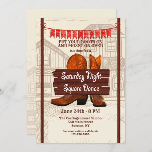 Einladung zum Square Dance (Vorne/Hinten)