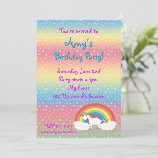 Einladung zum Stern bei Regenbogen (Stehend Vorderseite)