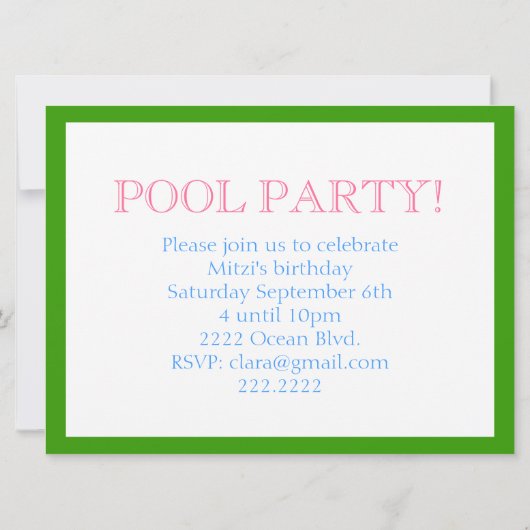 Einladung zum Strand (Rückseite)