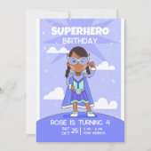 Einladung zum Superhelden zum Geburtstag, Mädchen  (Vorderseite)