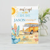 Einladung zum Surfen am Geburtstag (Stehend Vorderseite)