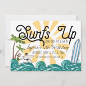 Einladung zum Surfen zum Geburtstag (Vorderseite)