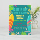 Einladung zum Surfen zum Geburtstag (Stehend Vorderseite)