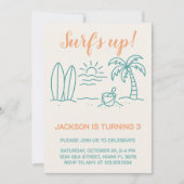 Einladung zum Surfen zum Geburtstag (Vorderseite)
