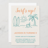 Einladung zum Surfen zum Geburtstag (Vorne/Hinten)
