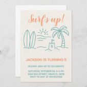 Einladung zum Surfen zum Geburtstag (Vorne/Hinten)