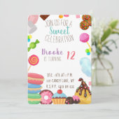 Einladung zum süßen Geburtstag (Stehend Vorderseite)