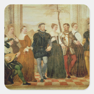 Einladung zum Tanz, 1570 Quadratischer Aufkleber