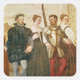 Einladung zum Tanz Quadratischer Aufkleber