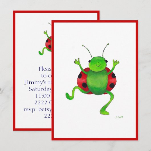 Einladung zum Tanzen "ladybug" (Vorne/Hinten)