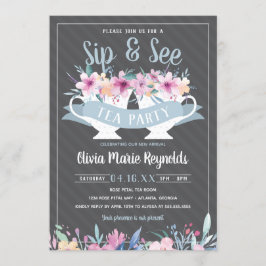 Einladung zum Tea Party Babydusche