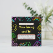 Einladung zum Teenager Geburtstag - bearbeitbar (Stehend Vorderseite)