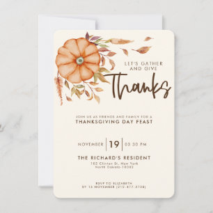 Einladung zum Thanksgiving-Dinner Boho-Thema