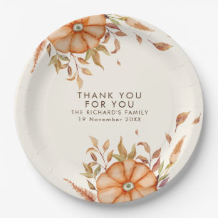 Einladung zum Thanksgiving-Dinner im Boho-Stil Pappteller