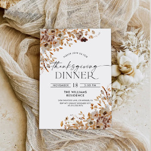 Einladung zum Thanksgiving-Dinner mit Herbstlaub