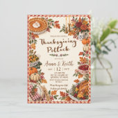 Einladung zum Thanksgiving-Potluck (Stehend Vorderseite)