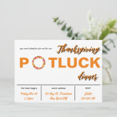 Einladung zum Thanksgiving-Potluck-Dinner (Stehend Vorderseite)