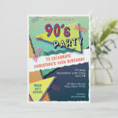 Einladung zum Thema "90er PARTY" (Stehend Vorderseite)