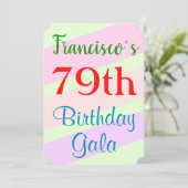 Einladung zum Thema "Gala zum 79. Geburtstag" (Stehend Vorderseite)