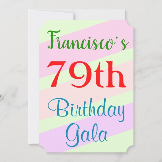 Einladung zum Thema "Gala zum 79. Geburtstag" (Vorderseite)