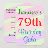 Einladung zum Thema "Gala zum 79. Geburtstag" (Vorne/Hinten)