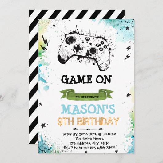 Einladung zum Thema "Game Boy" (Vorne/Hinten)