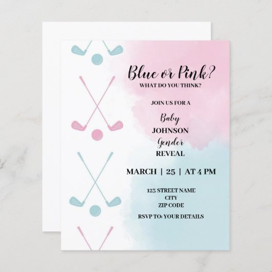 Einladung zum Thema Golf (Vorne/Hinten)