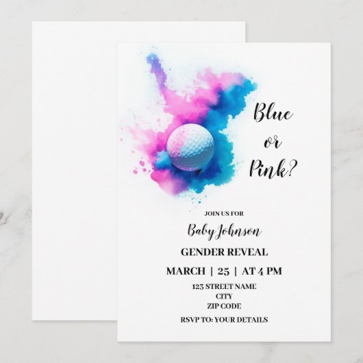 Einladung zum Thema Golf (Vorne/Hinten)