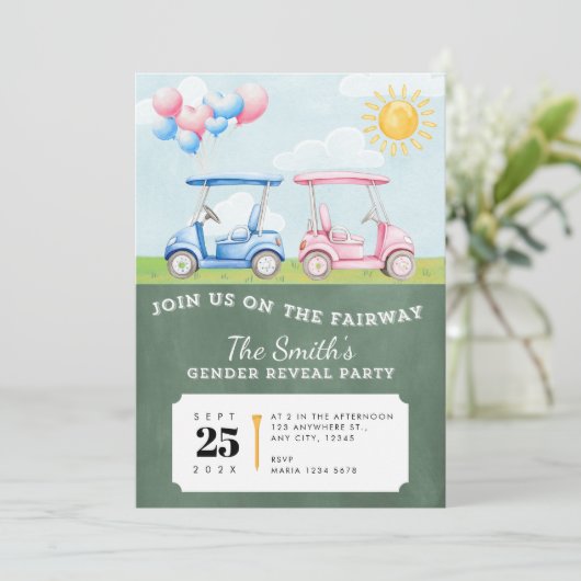 Einladung zum Thema Golf (Stehend Vorderseite)