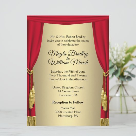 Einladung zum Thema Hochzeit (Stehend Vorderseite)