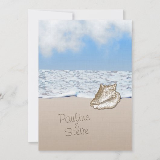 Einladung zum Thema Hochzeit am Strand (Rückseite)