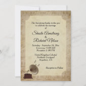 Einladung zum Thema Hochzeit antiker Musik (Vorderseite)