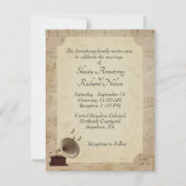 Einladung zum Thema Hochzeit antiker Musik (Vorderseite)