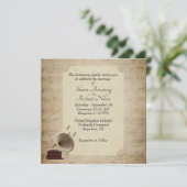 Einladung zum Thema Hochzeit antiker Musik (Stehend Vorderseite)