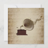 Einladung zum Thema Hochzeit antiker Musik (Rückseite)