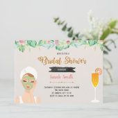 Einladung zum Thema Maske und Mmosas zum Party (Stehend Vorderseite)