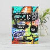 Einladung zum Thema Niedliches Hiphop-Party (Stehend Vorderseite)