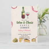 Einladung zum Thema Wein und Käse (Stehend Vorderseite)