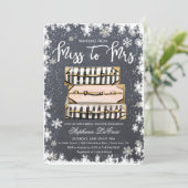 Einladung zum Thema Winter Bridal Dusche (Stehend Vorderseite)