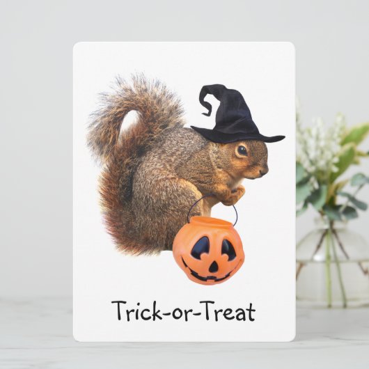 Einladung zum Trick oder Treat Eichhörnchen-Hallow (Stehend Vorderseite)