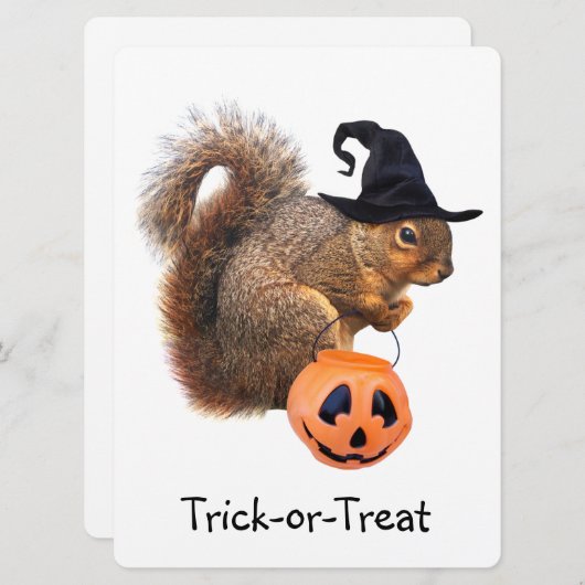 Einladung zum Trick oder Treat Eichhörnchen-Hallow (Vorne/Hinten)