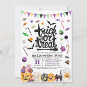Einladung zum Trick oder Treat Halloween-Party (Vorderseite)