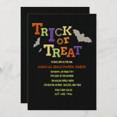 Einladung zum Trick oder Treat Halloween-Party (Vorne/Hinten)