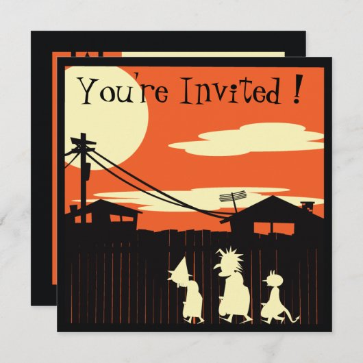 Einladung zum Trick- oder Treaters-Halloween-Party (Vorne/Hinten)