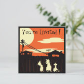 Einladung zum Trick- oder Treaters-Halloween-Party (Stehend Vorderseite)