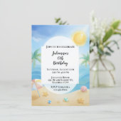 Einladung zum Tropical Beach zum Geburtstag (Stehend Vorderseite)