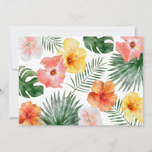 Einladung zum Tropical Hawaiian Birthday Party Fot (Rückseite)