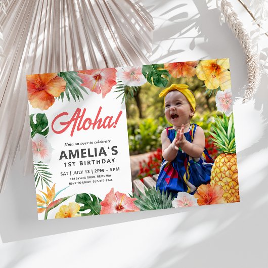 Einladung zum Tropical Hawaiian Birthday Party Fot