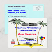 Einladung zum Tropischen Geburtstag (Vorne/Hinten)