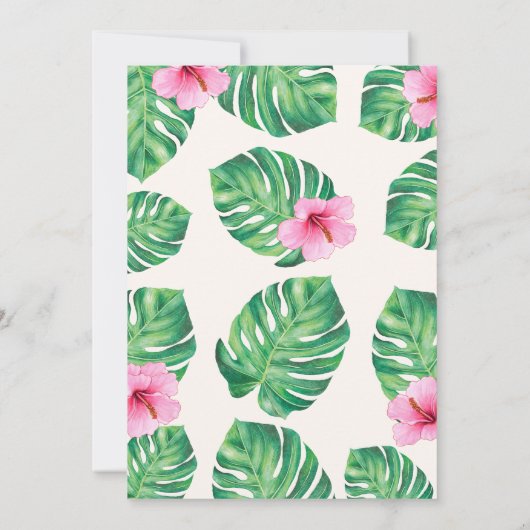 Einladung zum tropischen Geburtstag (Rückseite)